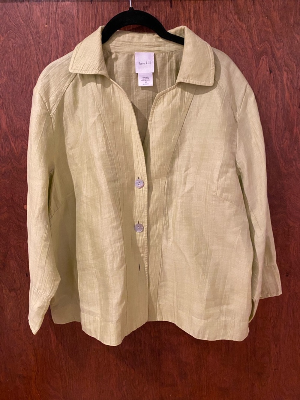 Kate Hill Linen Button Front Blouse